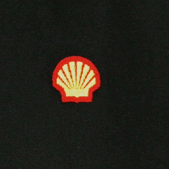 SHELL Gas Station Oil Employee Uniform Men's Black Polo Shirt Size S Small - Picture 3 of 15